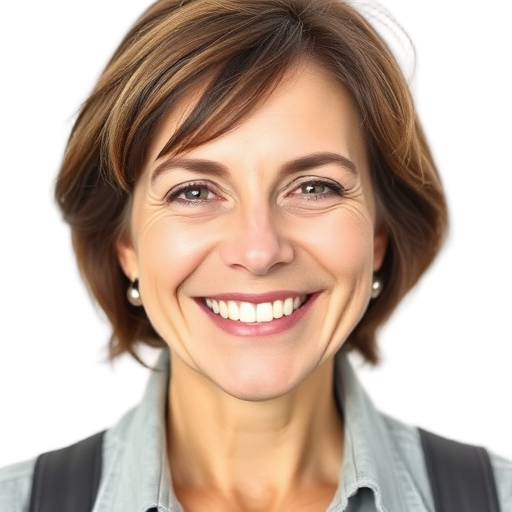 A person smiling to the camera with a white background looking like