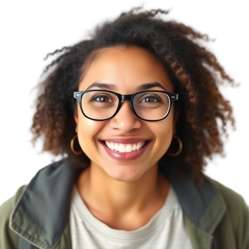 A person smiling to the camera with a white background looking like