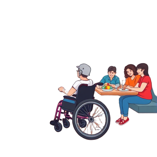 "Wheelchair accessible ship" "Spacious cabin interior" "Inclusive meal plate" "Excursion group happy"