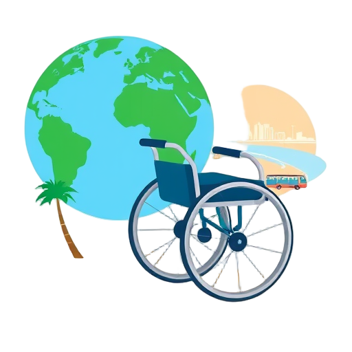 "wheelchair" "globe" "path" "beach" "cityscape" "nature" "guidebook" "hotel" "bus"