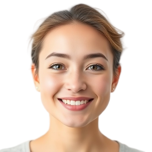 A person smiling to the camera with a white background looking like