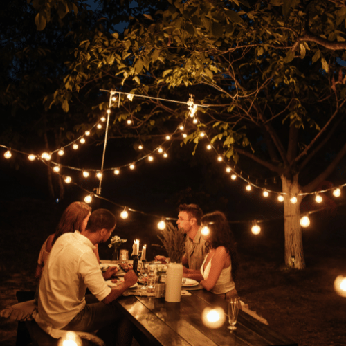dinner in het donker