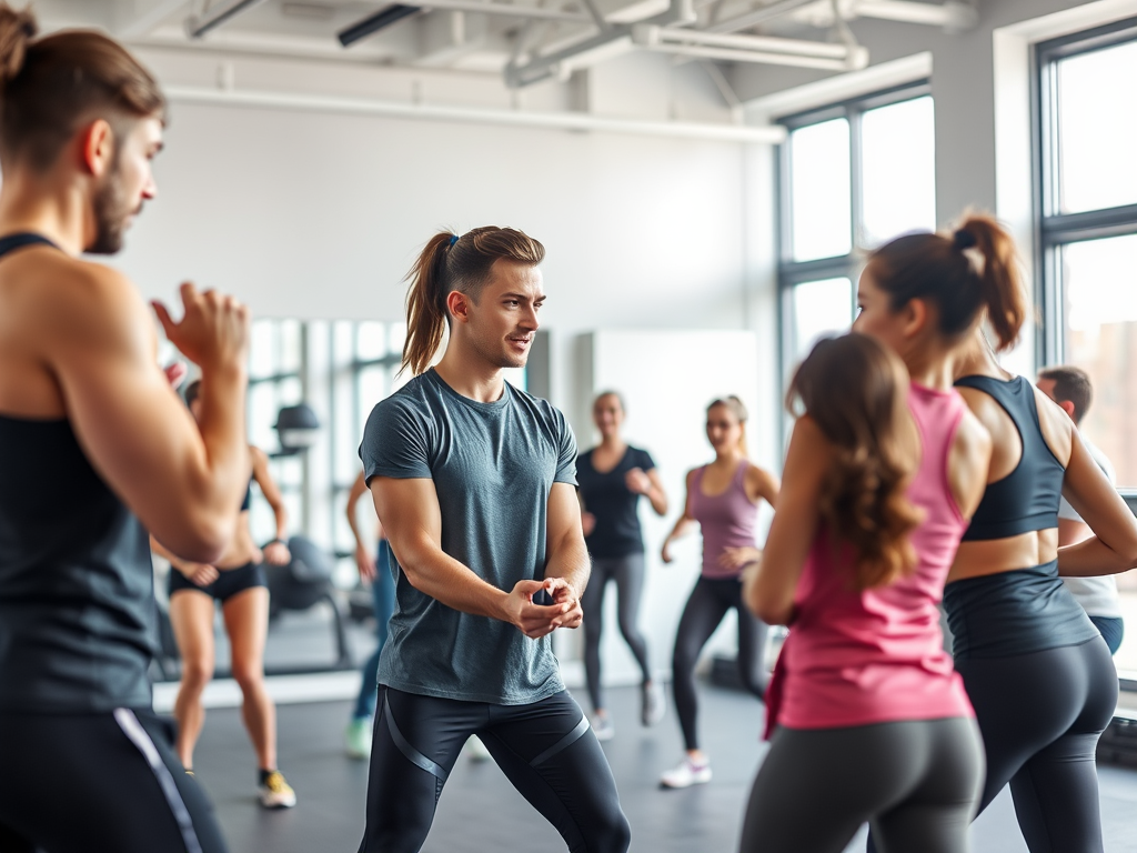 Een persoonlijke training sessie in een lichte sportschool.