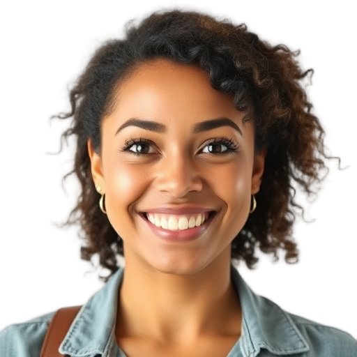 A person smiling to the camera with a white background looking like