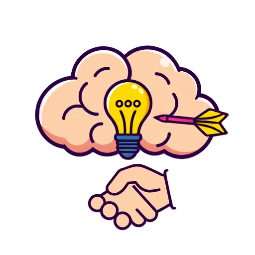 "brainstorm cloud" "light bulb" "target dart" "handshake"