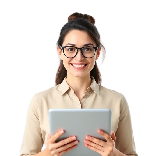 A person smiling to the camera with a white background looking like