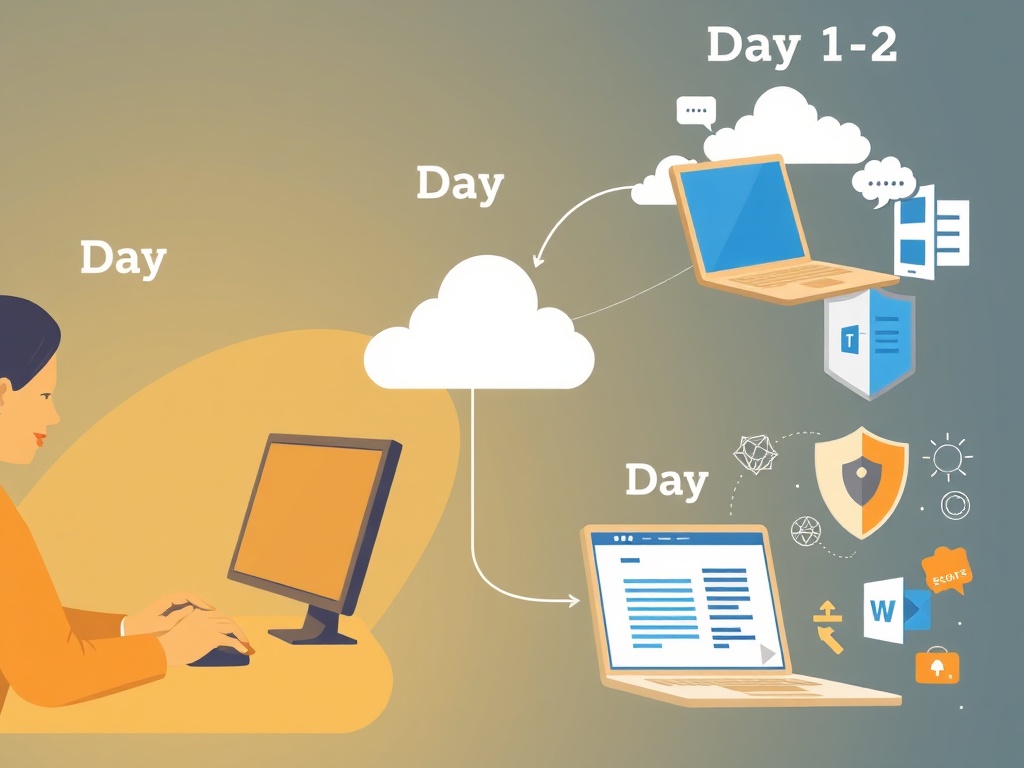 "A detailed scene of three interconnected scenes