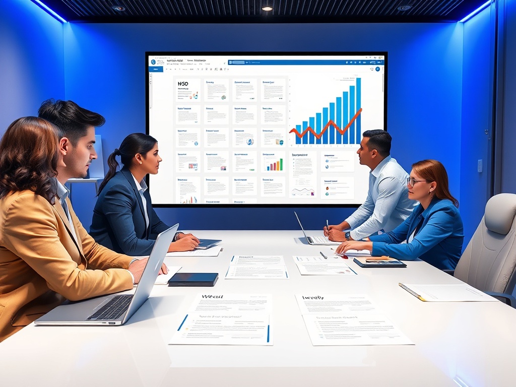 "A polished corporate training scene