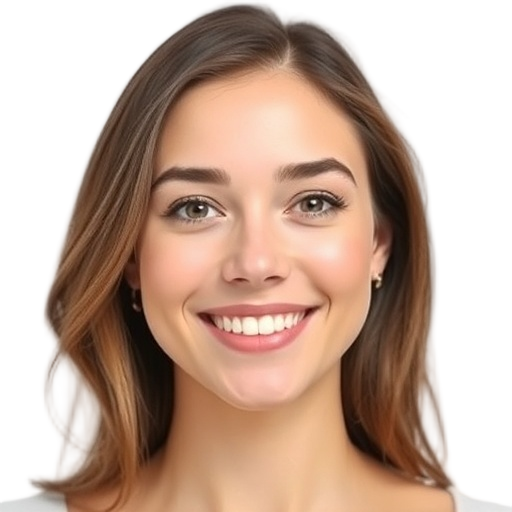 A person smiling to the camera with a white background looking like