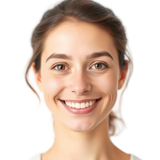 A person smiling to the camera with a white background looking like