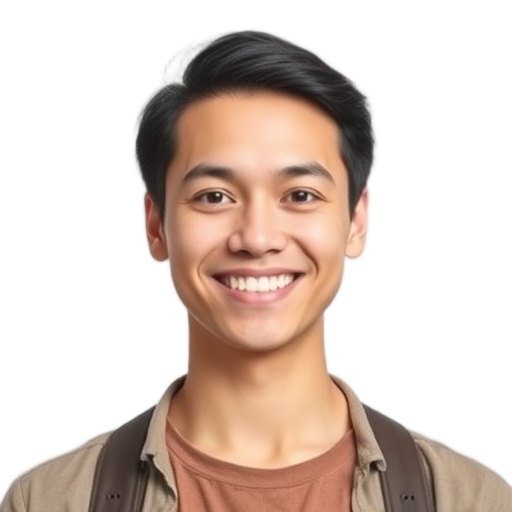 A person smiling to the camera with a white background looking like