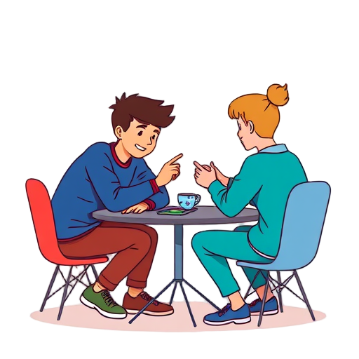 Twee studenten spelen een spel aan een tafel.