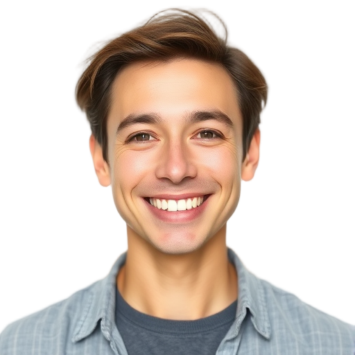 A person smiling to the camera with a white background looking like