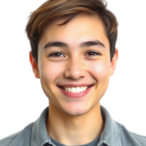 A person smiling to the camera with a white background looking like