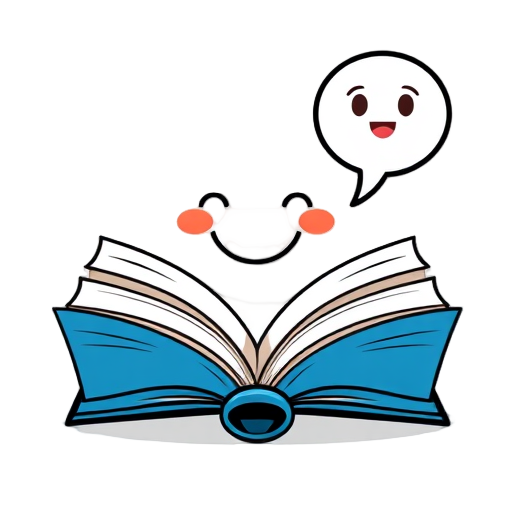 "open book" "smiling face" "speech bubble"