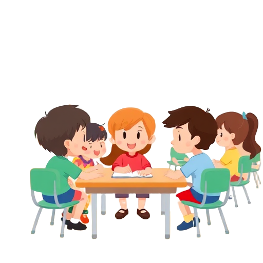 Kinderen leren in een ondersteunende klasomgeving.