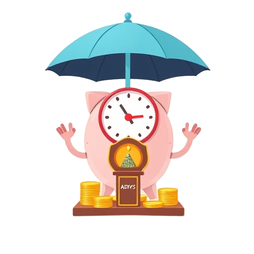 "Zzp umbrella protecting money" "Wind-up clock piggy bank" "Hands shielding growing coins" "Open brief with shield" "Sunrise over steady workflow" "Simple robot advisor with charts" "Upside-down pyramid of security" "Calm face with shield" "Safe harbor ro