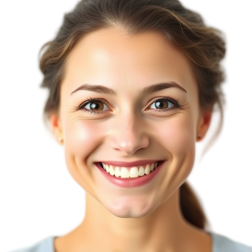 Een persoon die naar de camera lacht met een witte achtergrond.