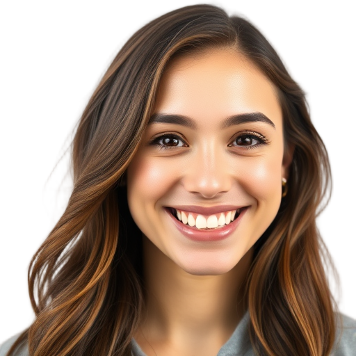 Een persoon glimlachend naar de camera met een witte achtergrond.