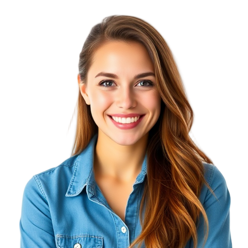 Een persoon die naar de camera glimlacht met een witte achtergrond.