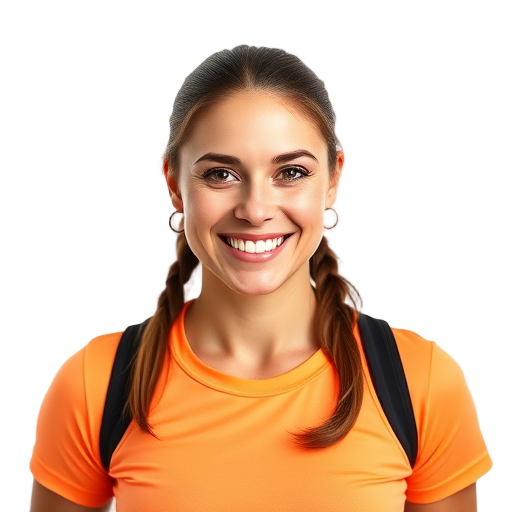 Een persoon glimlachend naar de camera met een witte achtergrond.