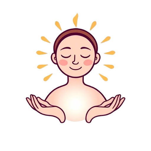 "healing hands" "energy waves" "calm face" "soft glow" "minimalist setup" "photo frame"