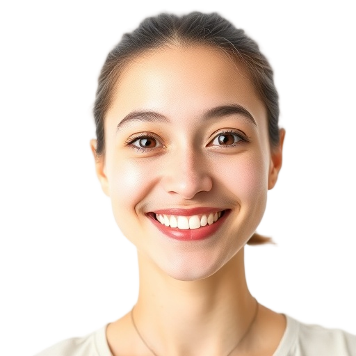 A person smiling to the camera with a white background looking like