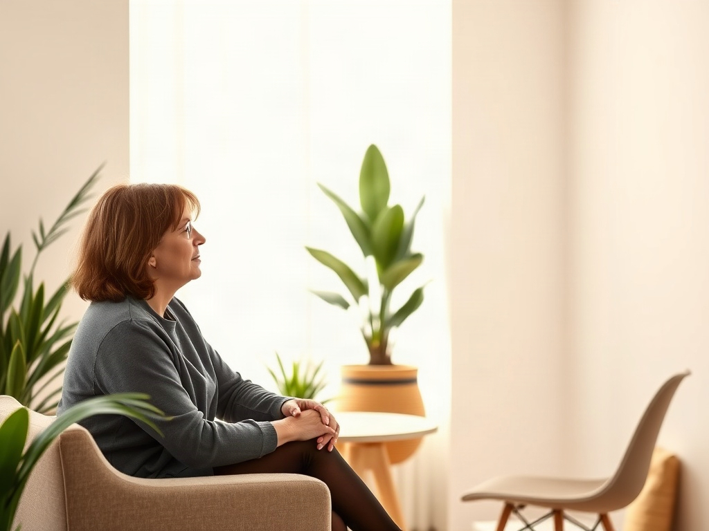 “Warm, thoughtful one-to-one coaching conversation” “Marieke listening attentively to an entrepreneur” “sunlit neutral studio” “subtle plants” “calm, confident atmosphere” “editorial photography” “no lettering”