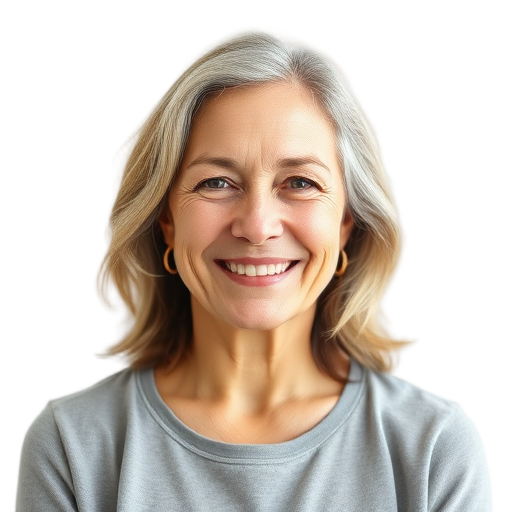 A person smiling to the camera with a white background looking like