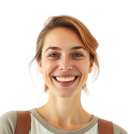 A person smiling to the camera with a white background looking like