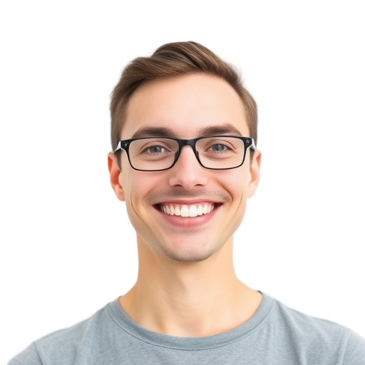 A person smiling to the camera with a white background looking like