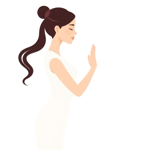 "woman silhouette" "breathing wave" "soft balance" "gentle qigong"