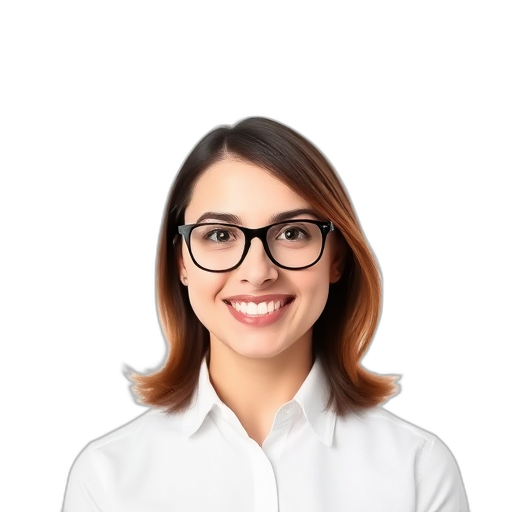 Een persoon die glimlacht naar de camera met een witte achtergrond.