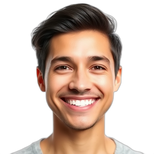 Een persoon glimlachend naar de camera met een lichte achtergrond.