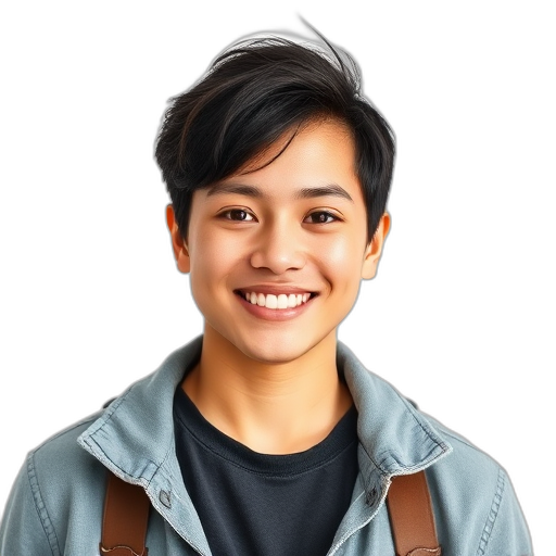 Een persoon glimlachend naar de camera met een witte achtergrond.