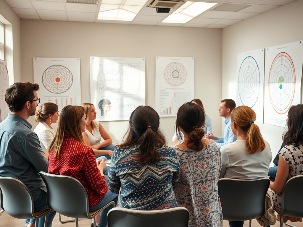 Een workshop met diverse mensen die in gesprek zijn.