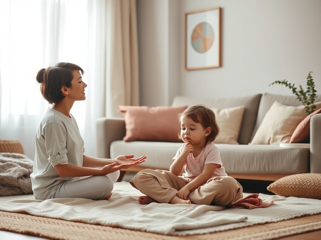"A warm, calm parenting scene