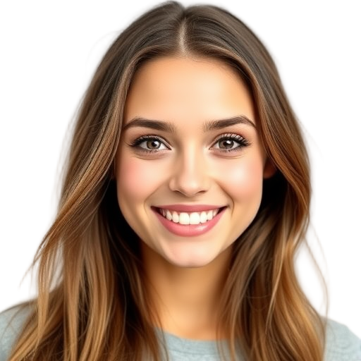 Een persoon die glimlacht naar de camera met een witte achtergrond.