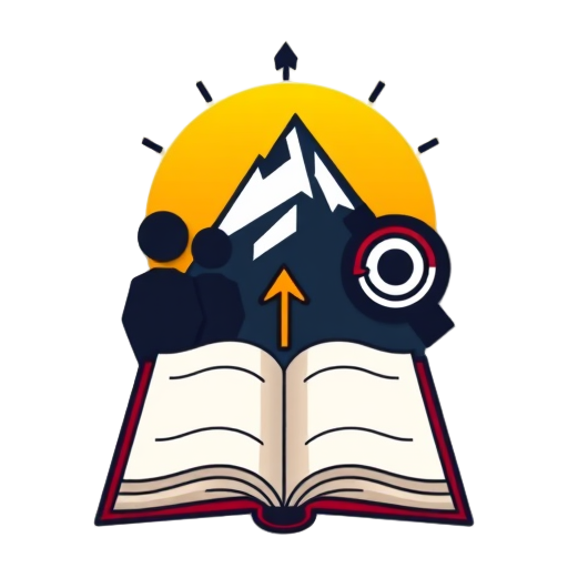 "three people" "mountain peak" "rising sun" "target arrow" "open book" "shield emblem"