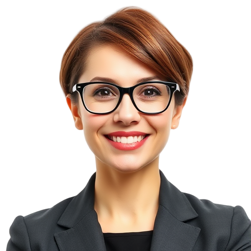 A person smiling to the camera with a white background looking like