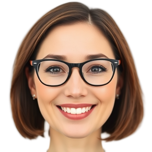 A person smiling to the camera with a white background looking like