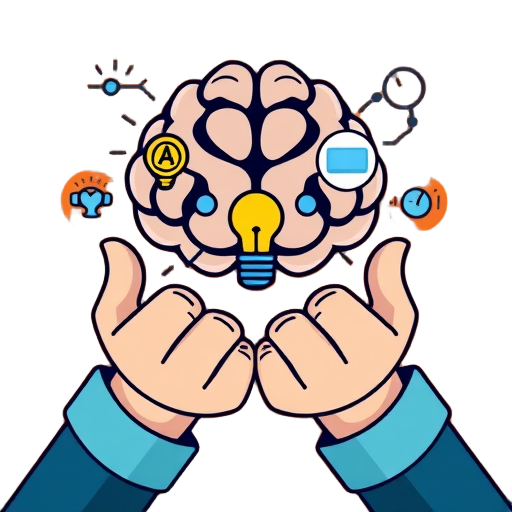 "hands holding" "AI brain" "medical symbols" "lightbulb idea" "caring hands"