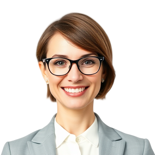 A person smiling to the camera with a white background looking like
