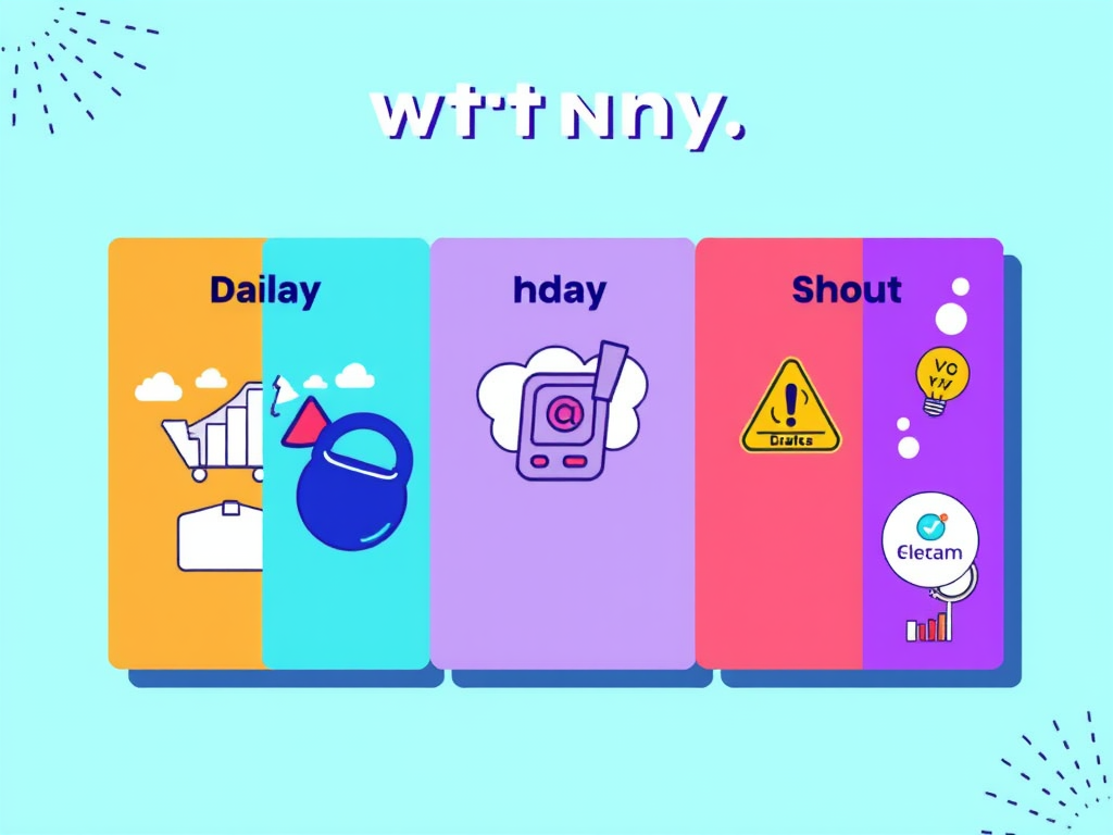 "five vibrant panels" "each depicting a day’s theme" "unique brand discovery" "storybuilding visuals" "online presence creation" "content conversion symbols" "launch and growth celebration" "bright, engaging colors"