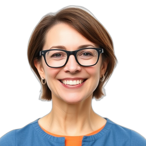 Een lachende persoon met een witte achtergrond.