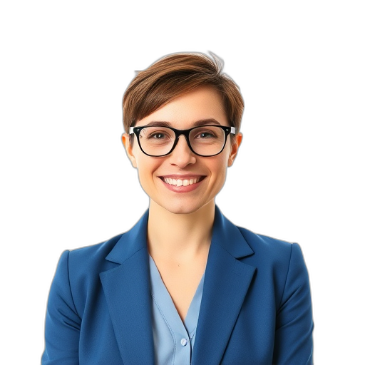 Een glimlachende persoon met een witte achtergrond.