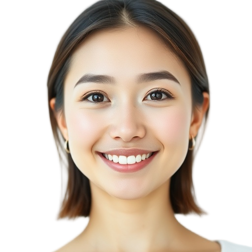 A person smiling to the camera with a white background looking like