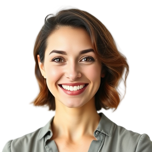 A person smiling to the camera with a white background looking like