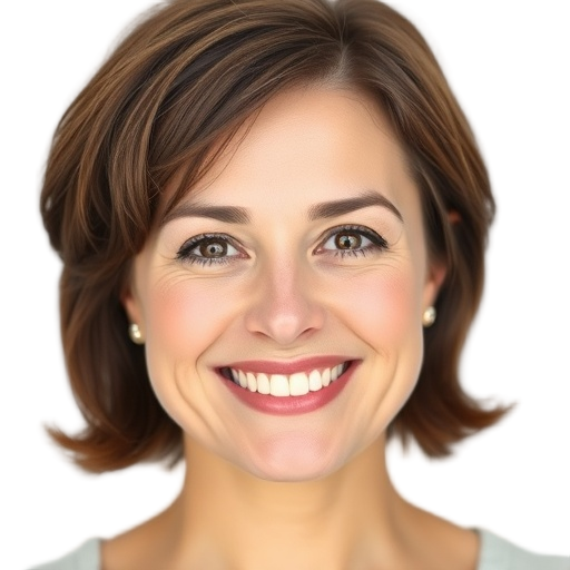 A person smiling to the camera with a white background looking like