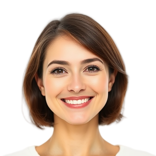 A person smiling to the camera with a white background looking like